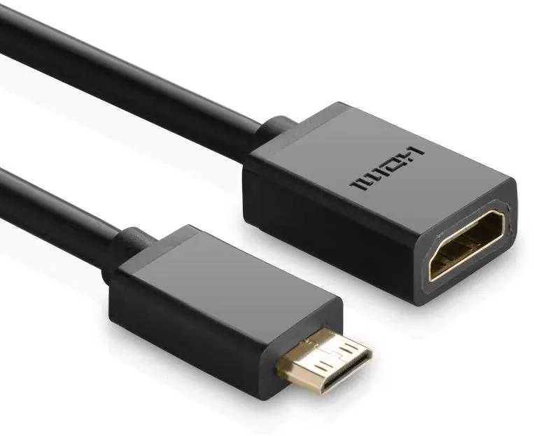 iLike UGREEN 20137 Mini HDMI adapteris į HDMI, 22cm - Juodas