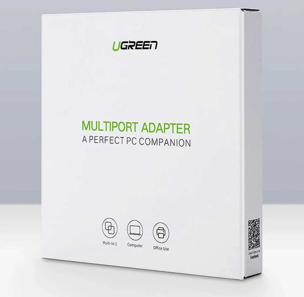 Ugreen 20265 USB-A / RJ45 1000 Mbps HUB 3x USB 3.0 tinklo adapteris - juodas