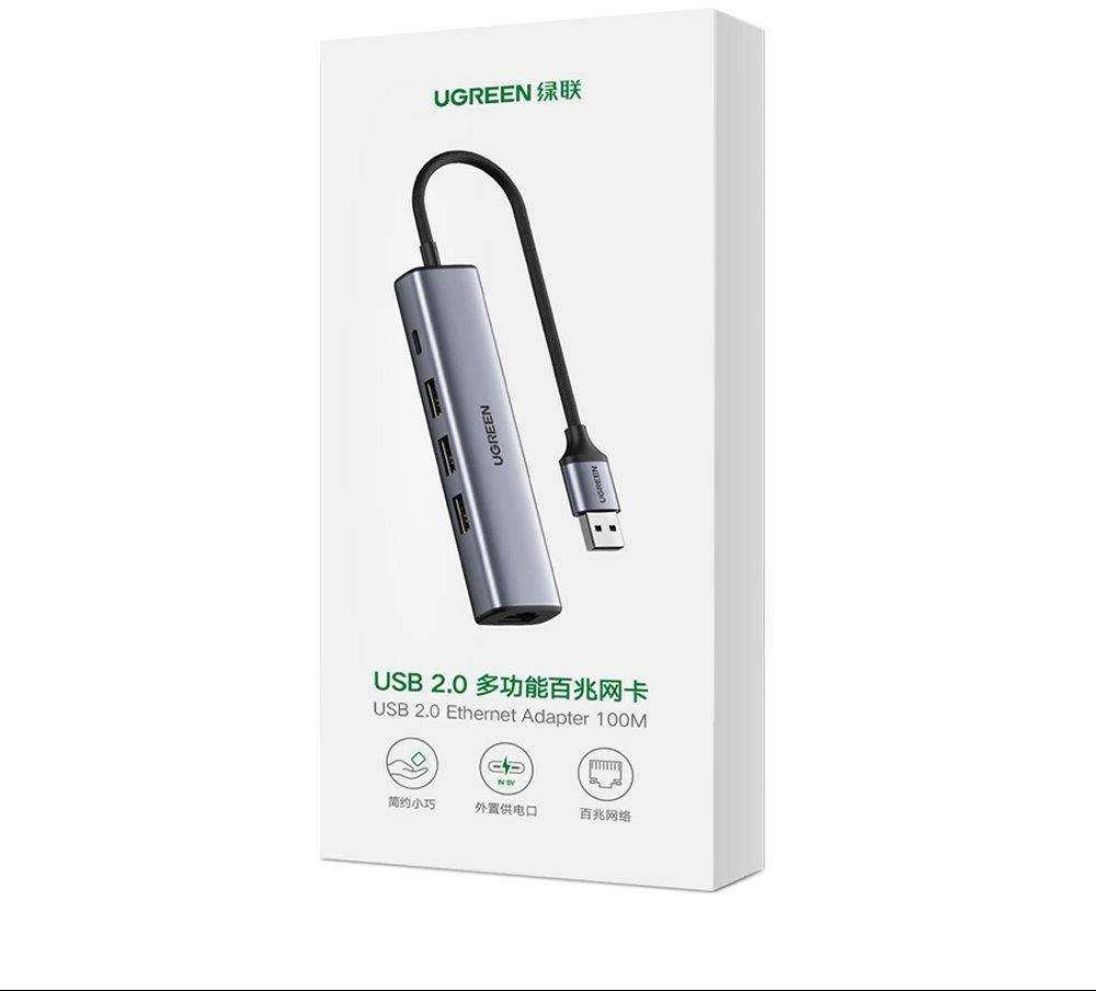 UGREEN 5in1 USB-A 3x USB 3.0 + RJ45 + USB-C adapteriai