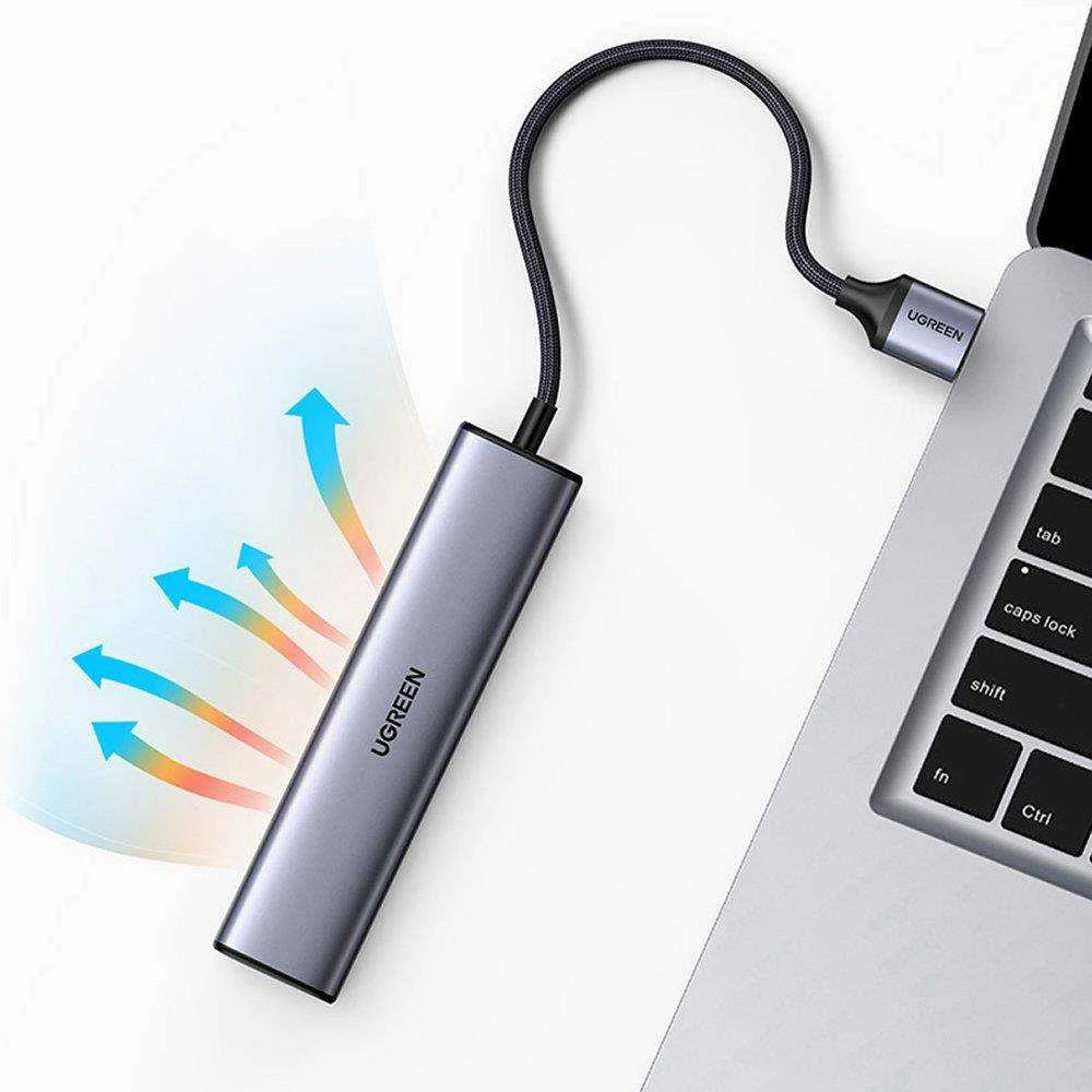UGREEN 5in1 USB-A 3x USB 3.0 + RJ45 + USB-C adapteriai