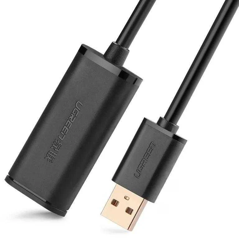 Kabelio prailginimas USB 2.0 UGREEN US121 10m - Juodas