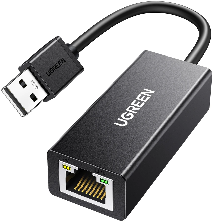 Ugreen Adapteris tinklo USB-A 2.0 - RJ45 10/100Mbit/s, juodas