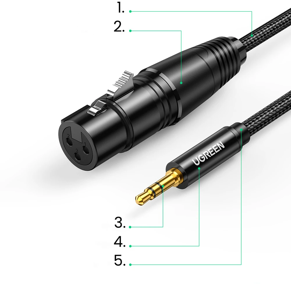 UGREEN AV182 XLR - 3.5mm AUX 1m