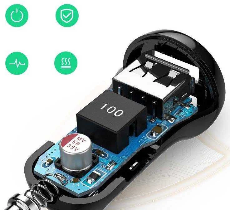 UGREEN automobilinis įkroviklis ED018 2x USB 24W