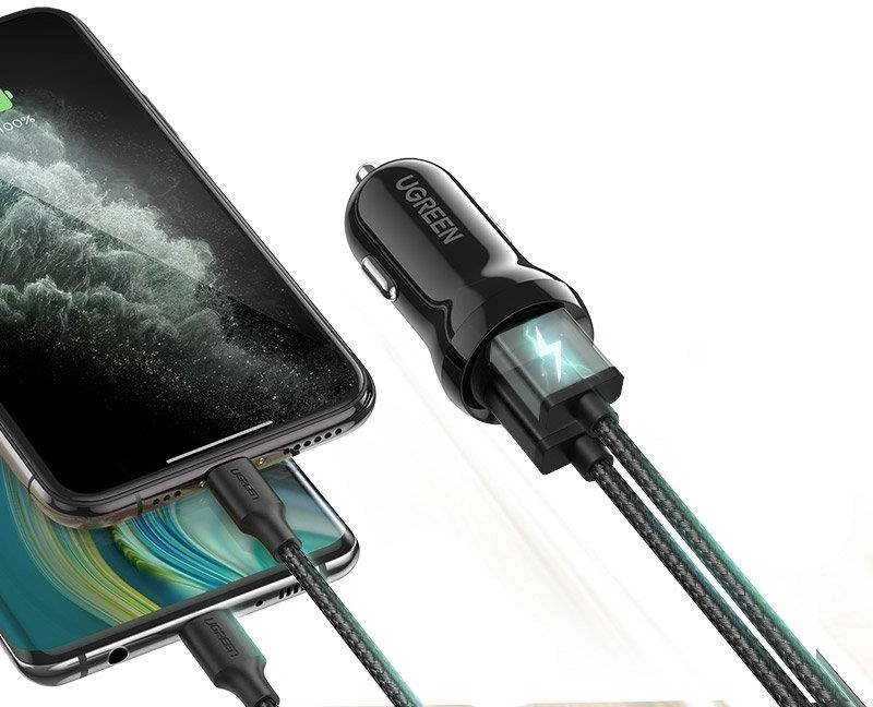 UGREEN automobilinis įkroviklis ED018 2x USB 24W