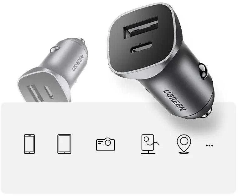 UGREEN automobilinis įkroviklis CD130 USB USB-C 24W
