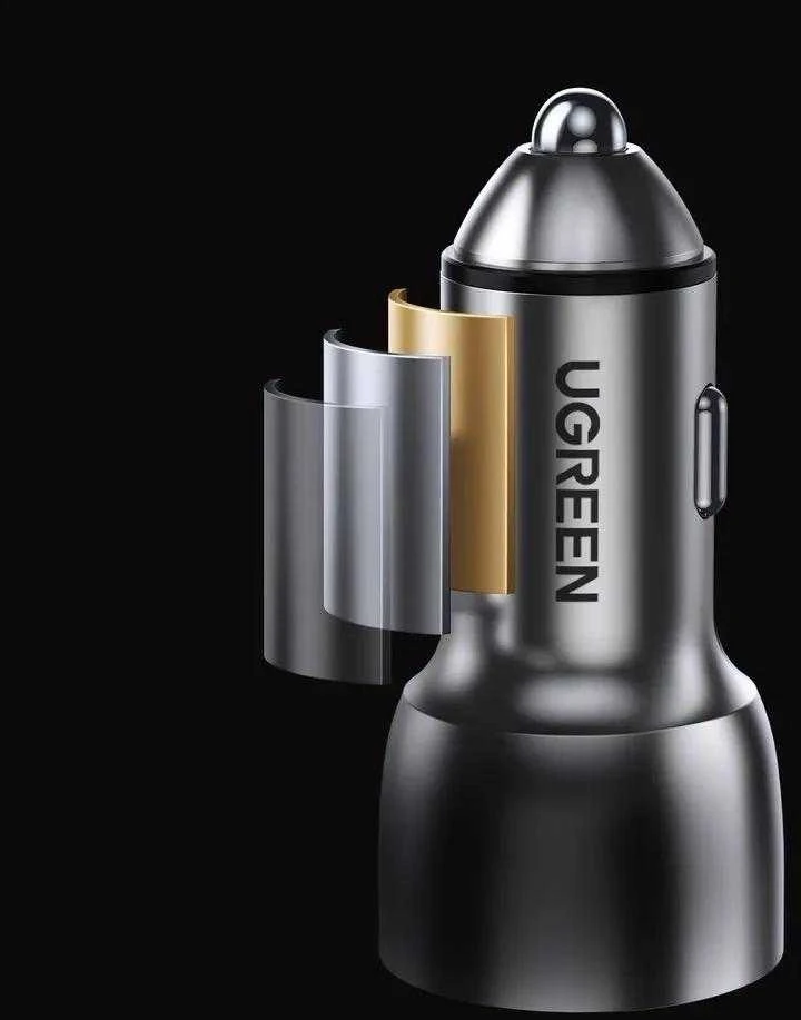 Automobilinis įkroviklis Ugreen CD213 USB-C/USB-A 36W pilkas