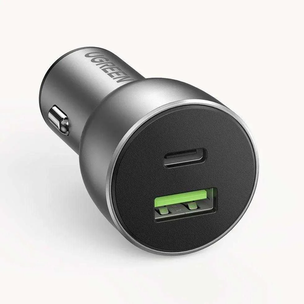 Automobilinis įkroviklis Ugreen CD213 USB-C/USB-A 36W pilkas