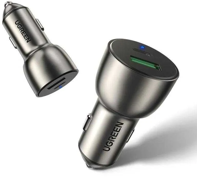Automobilinis įkroviklis Ugreen CD213 USB-C/USB-A 36W pilkas