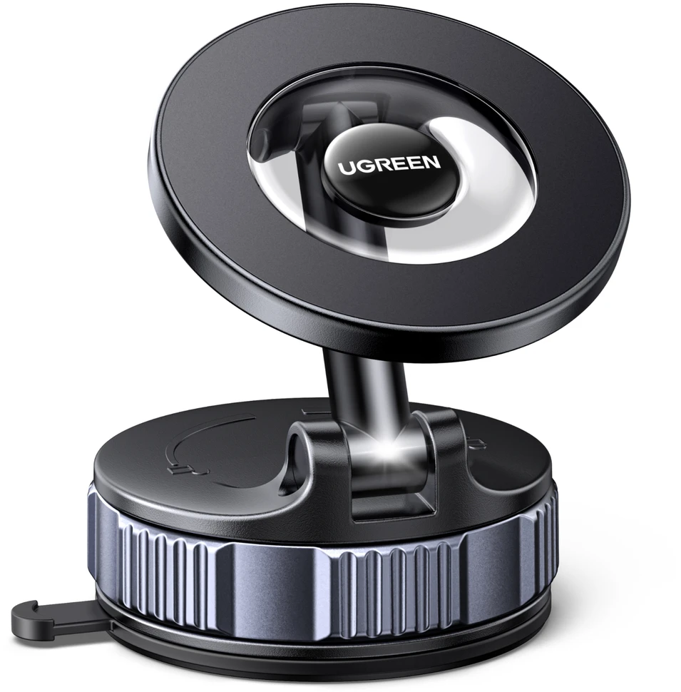 Ugreen Automobilinis magnetinis telefono laikiklis su siurbtuku, juodas