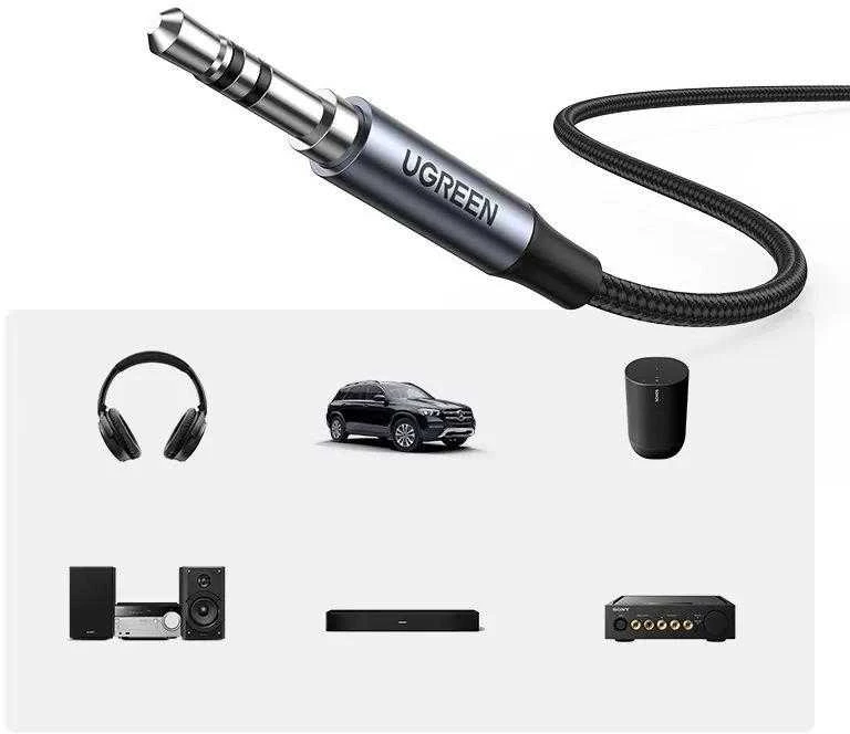 UGREEN CM450 USB-C - AUX 3.5mm laidas 1m juodas