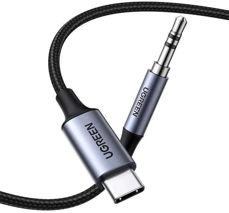 UGREEN CM450 USB-C - AUX 3.5mm laidas 1m juodas