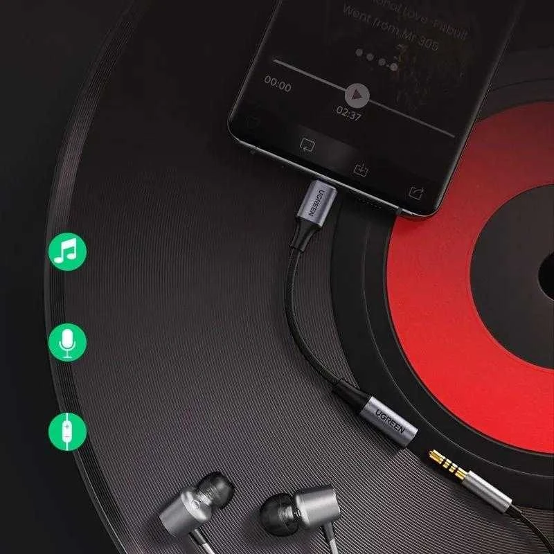 UGREEN AV161 USB-C audio adapteris į 3.5mm jack - Juodas