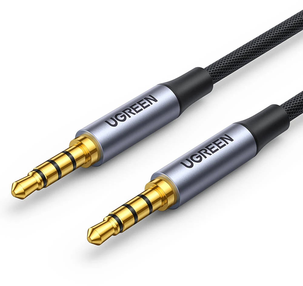 UGREEN kabelis 3.5mm 4pin kištukas - 3.5mm kištukas 4pin 1m AV183 - Juodas