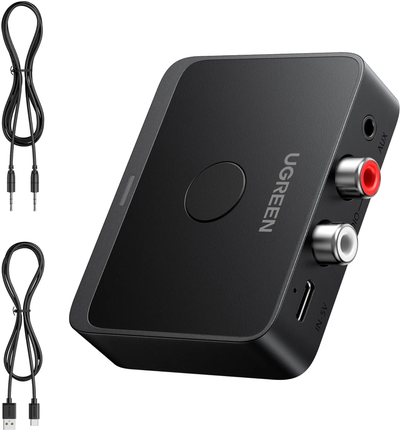 Ugreen Belaidis Bluetooth 6.0 LDAC garso imtuvas su 3.5mm (AUX), 2xRCA išėjimu