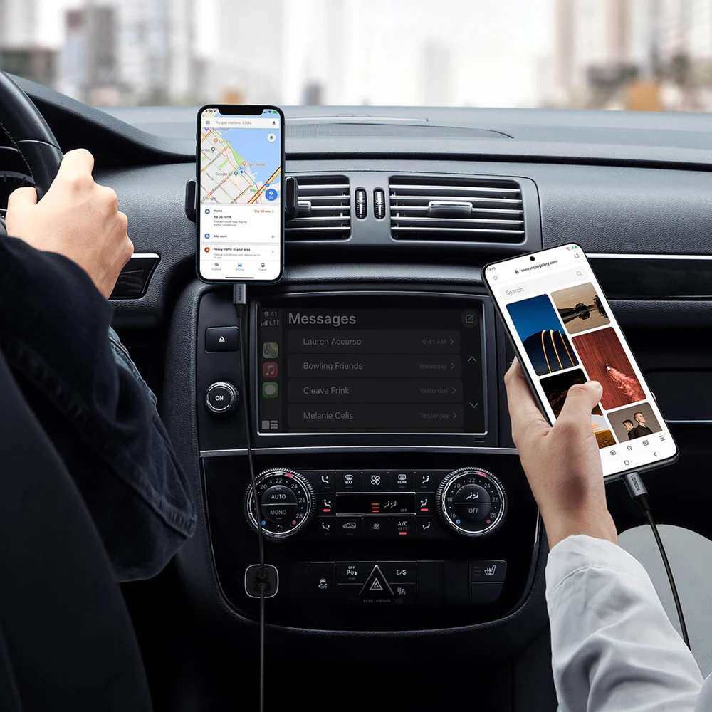 Automobilinis įkroviklis Ugreen CD130 USB-C/USB-A 30W pilkas