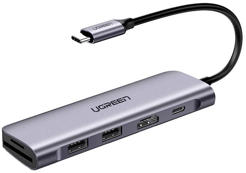 Adapteris HUB UGREEN CM195 USB-C prie HDMI, 2x USB-A 3.0, SD/TF, PD