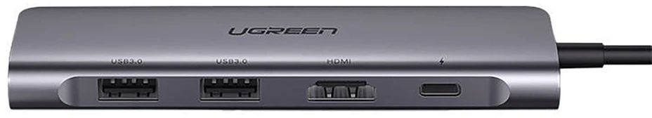 Adapteris HUB UGREEN CM195 USB-C prie HDMI, 2x USB-A 3.0, SD/TF, PD