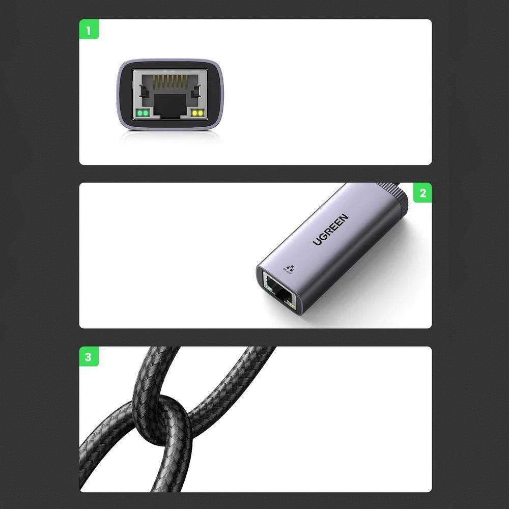 UGREEN CM483 USB-C - RJ45 tinklo adapteris