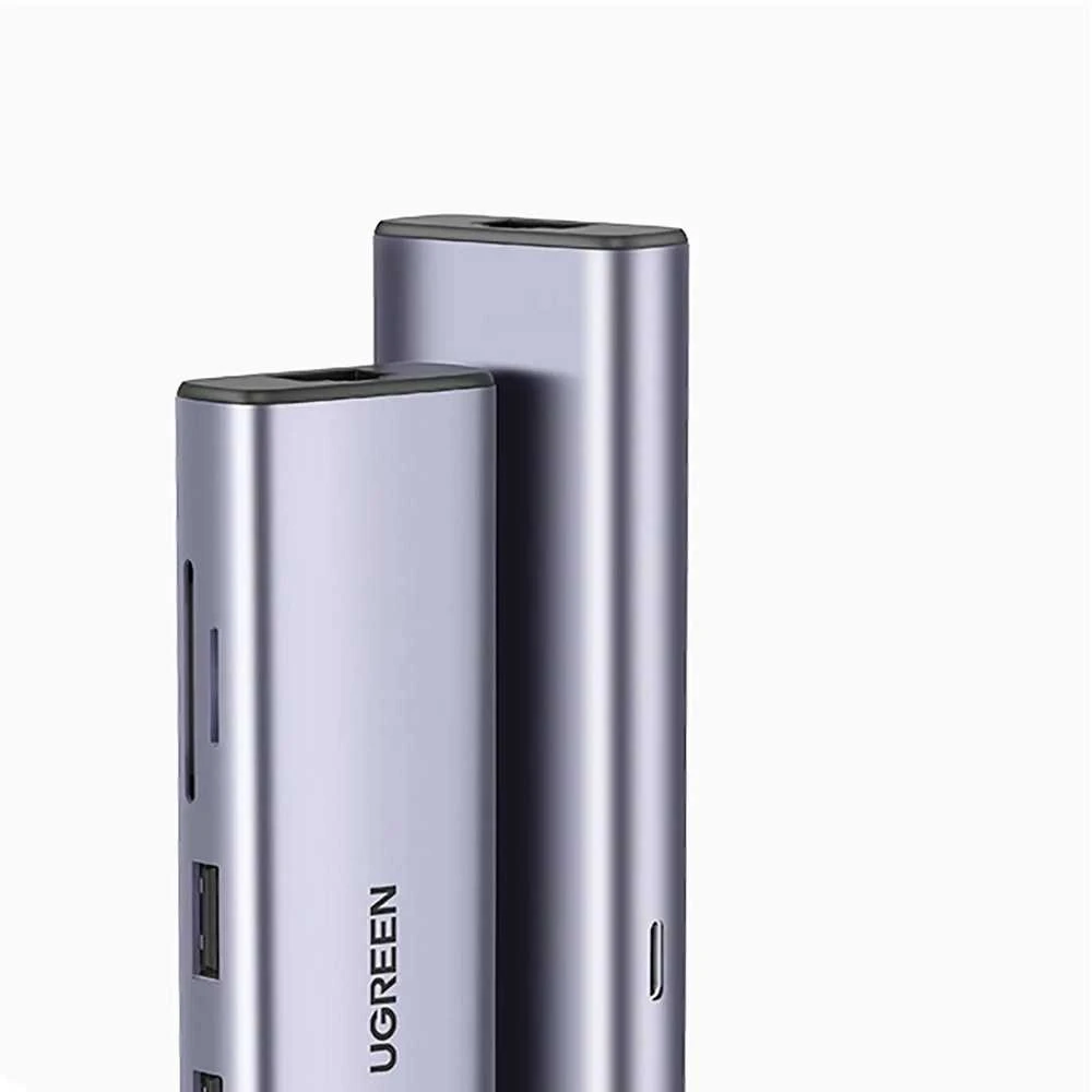 Adapterio šakotuvas UGREEN, USB-C iki 2x USB 3.0, HDMI, RJ45, SD/TF