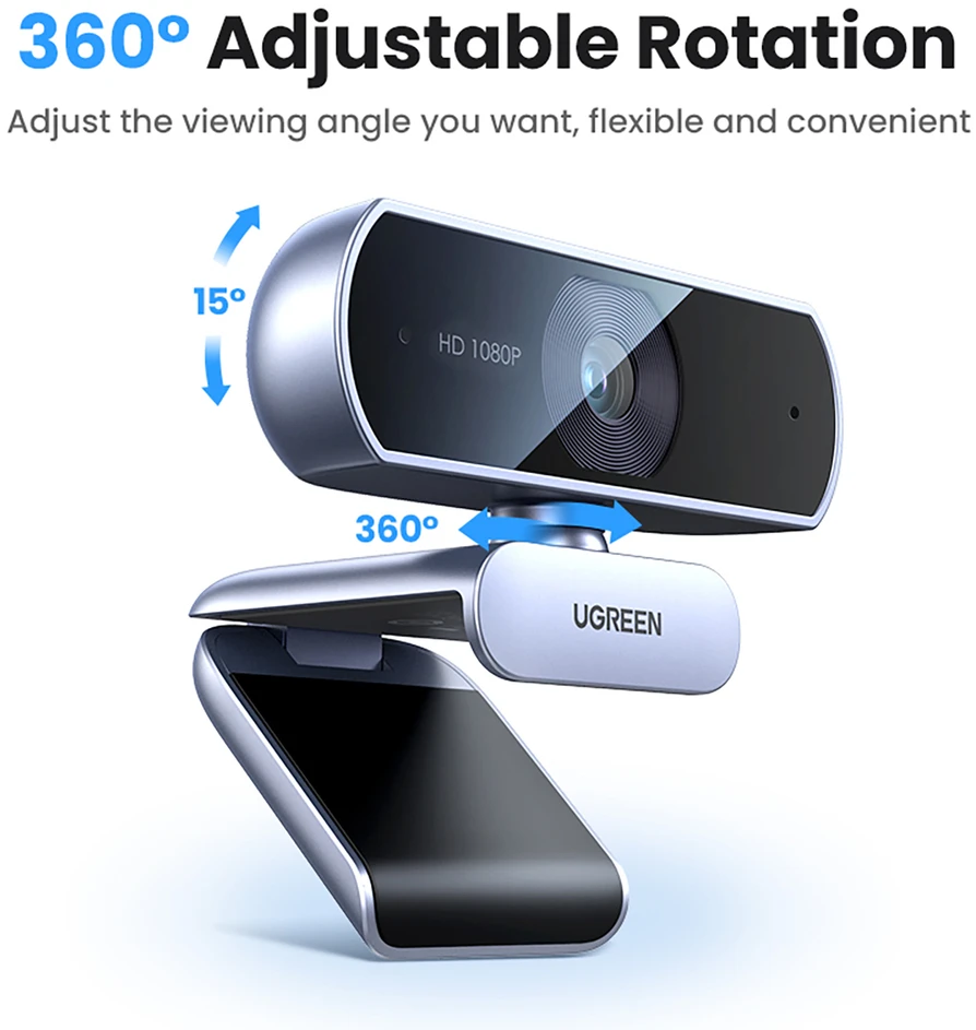 Ugreen Internetinė USB kamera HD 1080p su mikrofonu