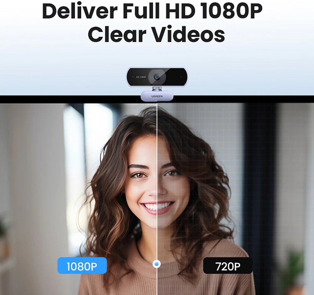 Ugreen Internetinė USB kamera HD 1080p su mikrofonu