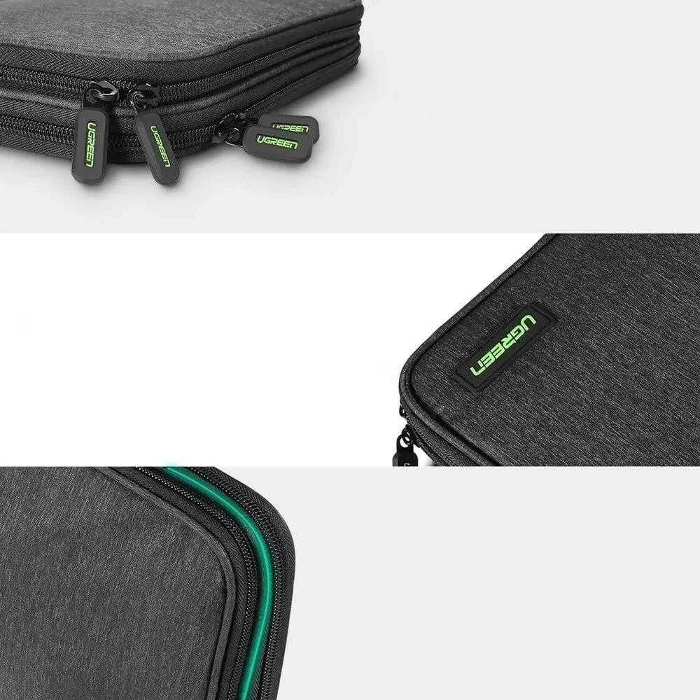 Ugreen dėklas kietajam diskui HDD SSD telefono kabelio priedams 24.5 x 17.5 x 5 cm pilkos spalvos (50147 LP149)