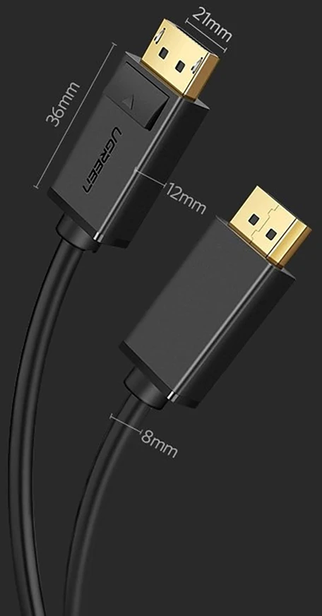 Kabelis DisplayPort DP - DP 1.2 4K@30Hz 5m DP102 UGREEN
