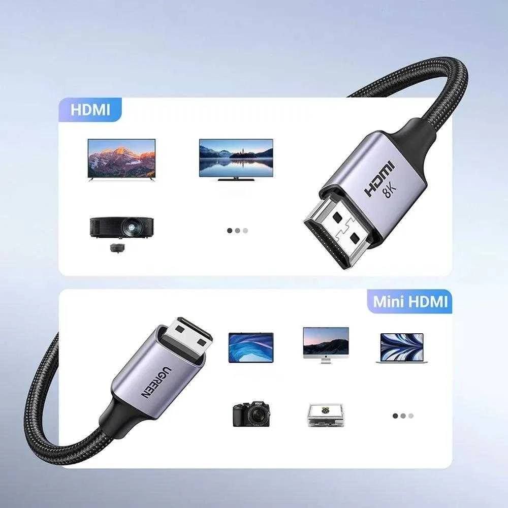 UGREEN Mini HDMI kabelis 4K60Hz 2m 8k (juodas) HD163 15515