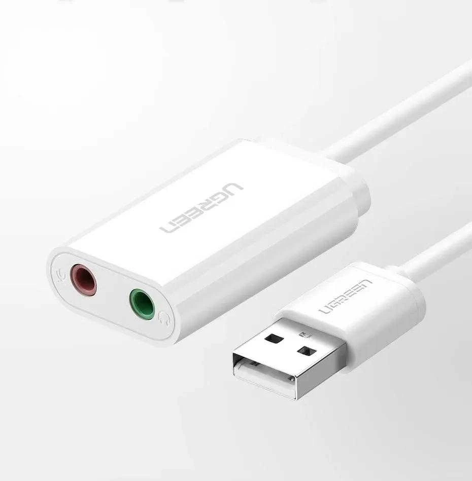 Išorinė USB garso plokštė UGREEN 15cm (juoda)