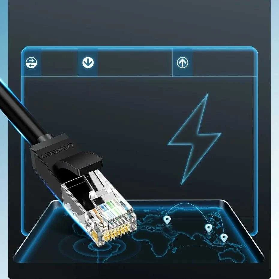 UGREEN Ethernet RJ45 suapvalintas tinklo kabelis Cat.6 UTP 2m - Juodas