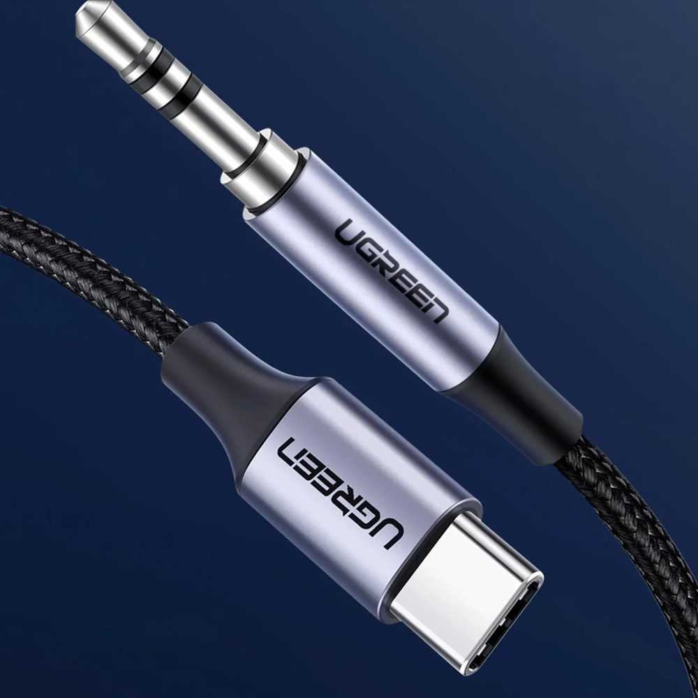 UGREEN lizdas 3.5mm AUX - USB-C kabelis 1m - Pilkas