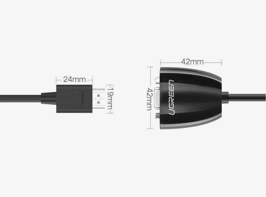 UGREEN MM105 HDMI - VGA Adapteris be garso juodas