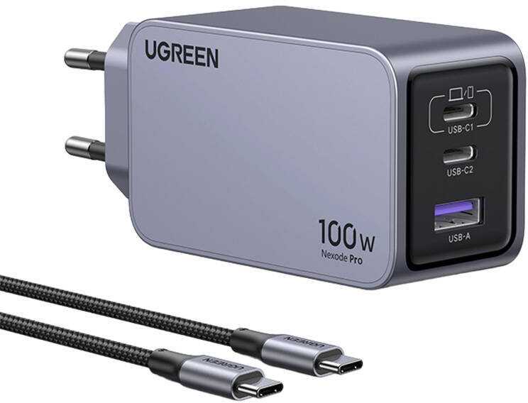 UGREEN Nexode Pro, 100W, 3 prievadų GaN greitasis įkroviklis