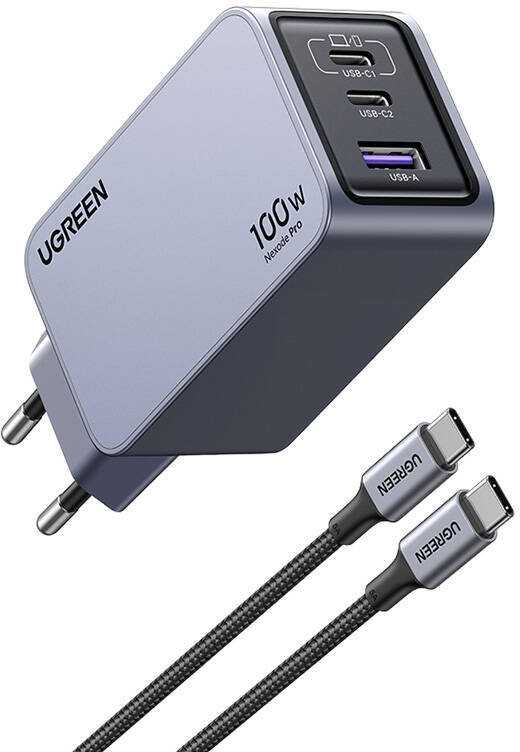 UGREEN Nexode Pro, 100W, 3 prievadų GaN greitasis įkroviklis
