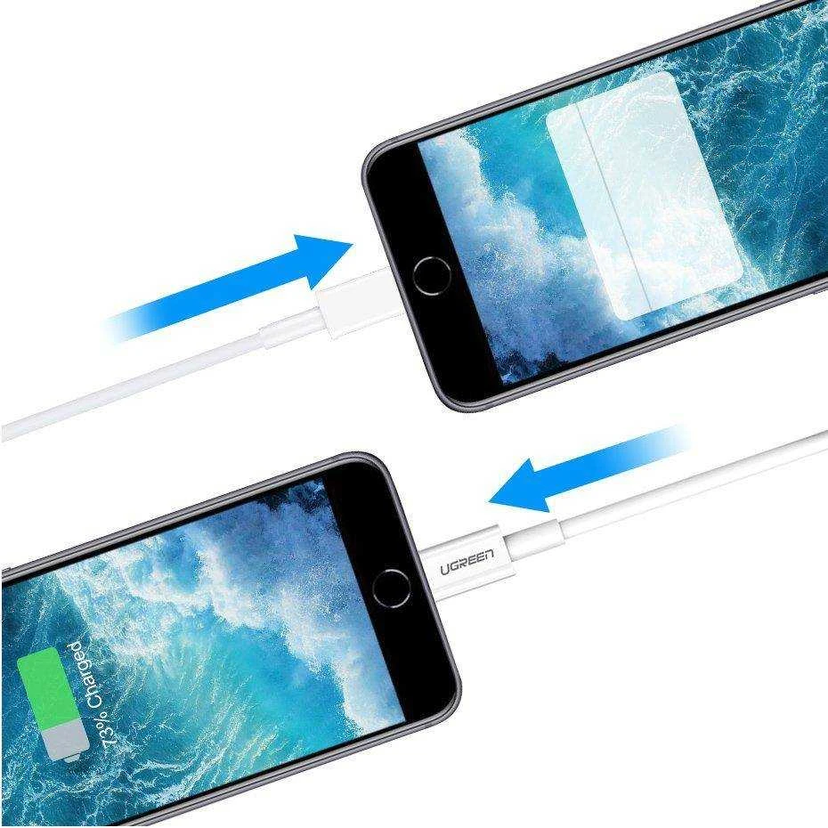 UGREEN nikeliuotas USB - Lightning laidas MFi 1m
