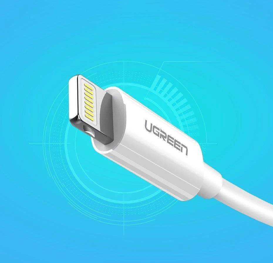 UGREEN nikeliuotas USB - Lightning laidas MFi 1m