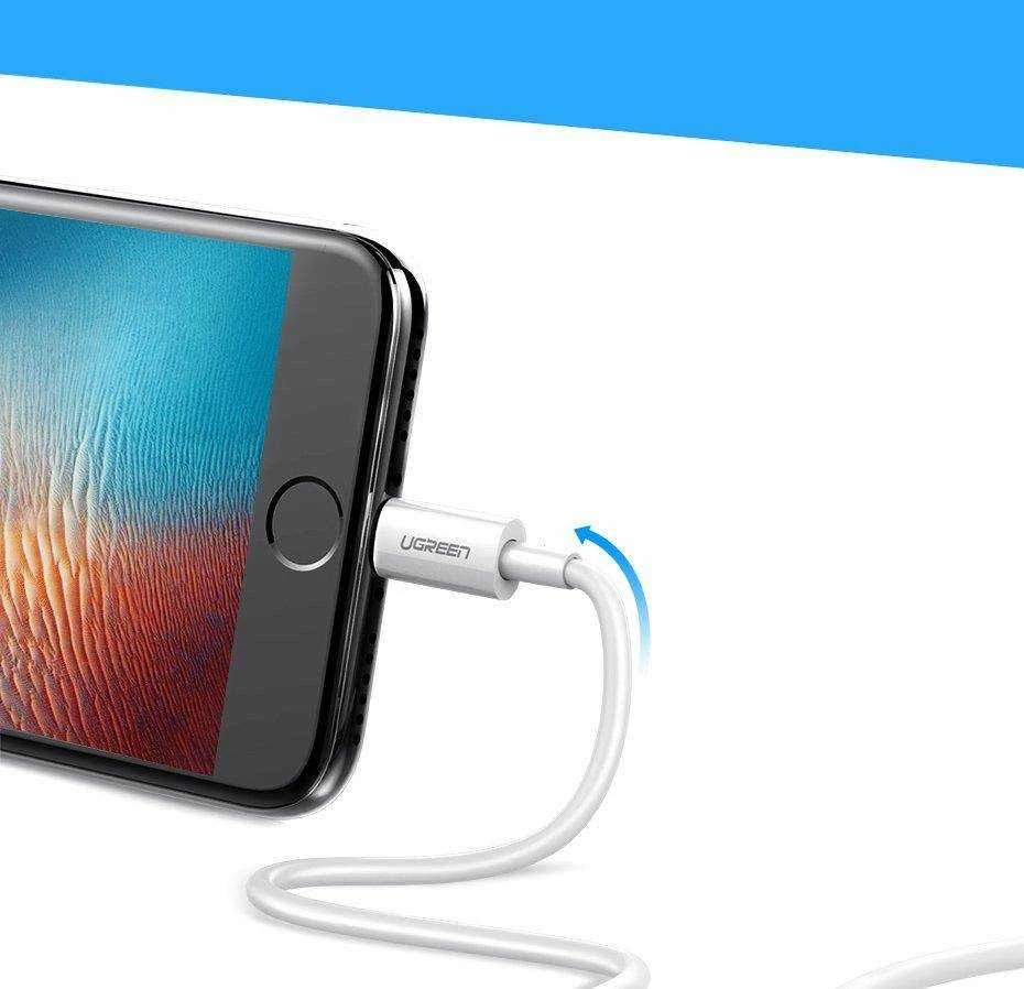 UGREEN nikeliuotas USB - Lightning laidas MFi 1m