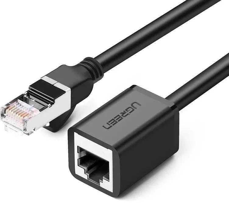 UGREEN Cat 6 FTP Ethernet RJ45 prailginimo lizdai vyrams ir moterims su ekranuojančiais 2 m juodais