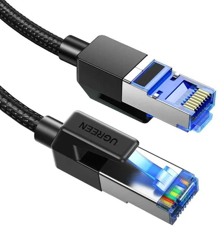 UGREEN NW153 pintas tinklo kabelis, Ethernet RJ45, 8 kat., F / FTP, 1.5 m (juodas)