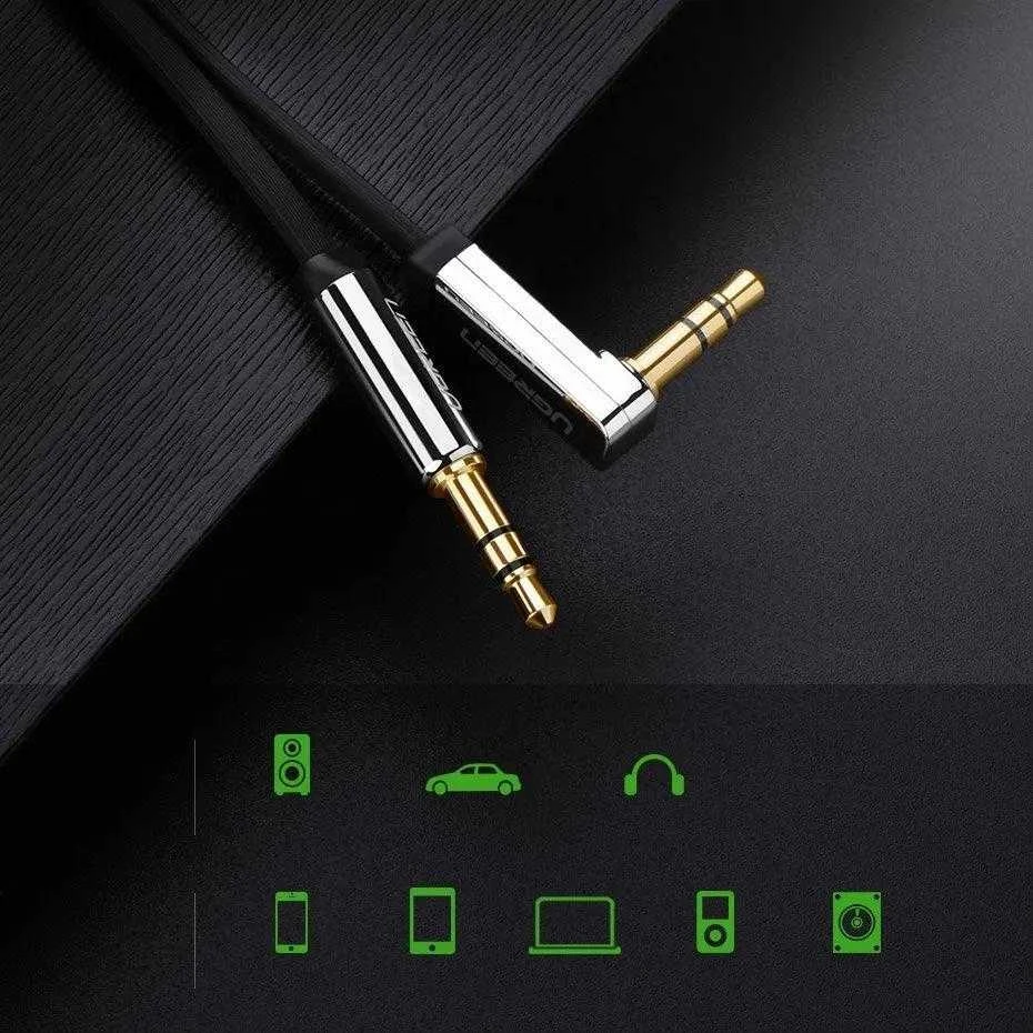 UGREEN Mini AUX 3.5mm kampinis kabelis 2m