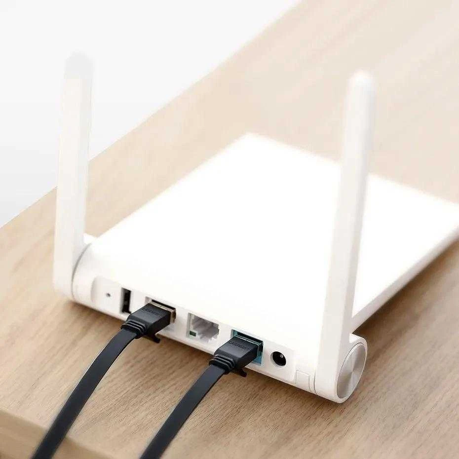 UGREEN NW106 Ethernet RJ45 Plokščias tinklo kabelis, Cat.7, STP, 3m (juodas)