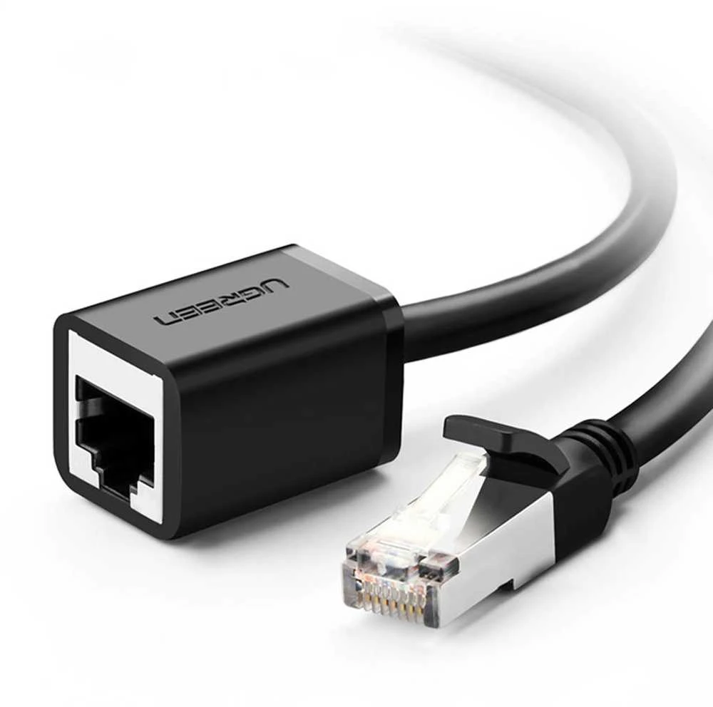UGREEN Cat 6 FTP Ethernet RJ45 Extension kištukas / lizdas Patchcords su ekranavimu 1m - Juodas