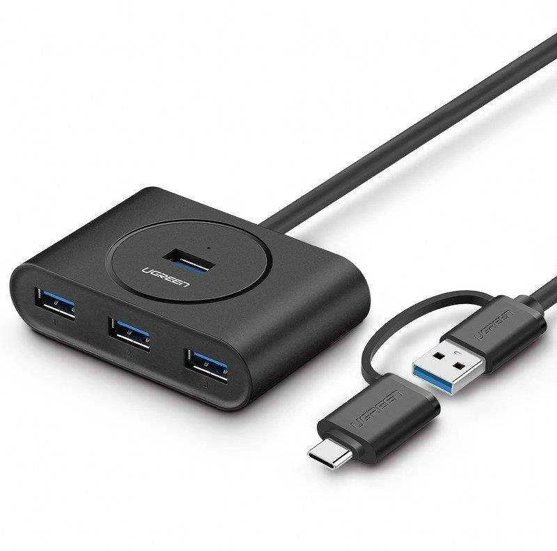 UGREEN HUB USB 3.0 + USB-C 3.1 4 portų OTG