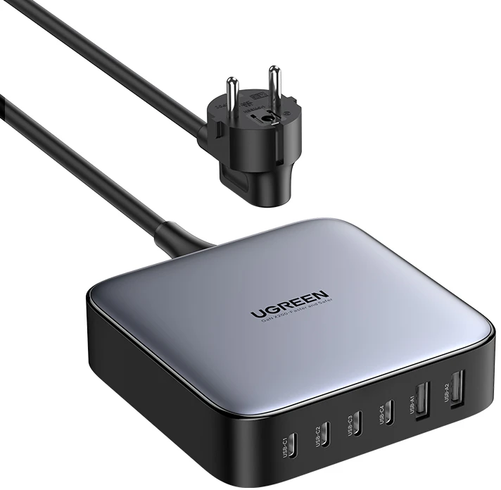 UGREEN 2USB-A+4USB-C 200W Desktop greitasis įkroviklis, pilkas