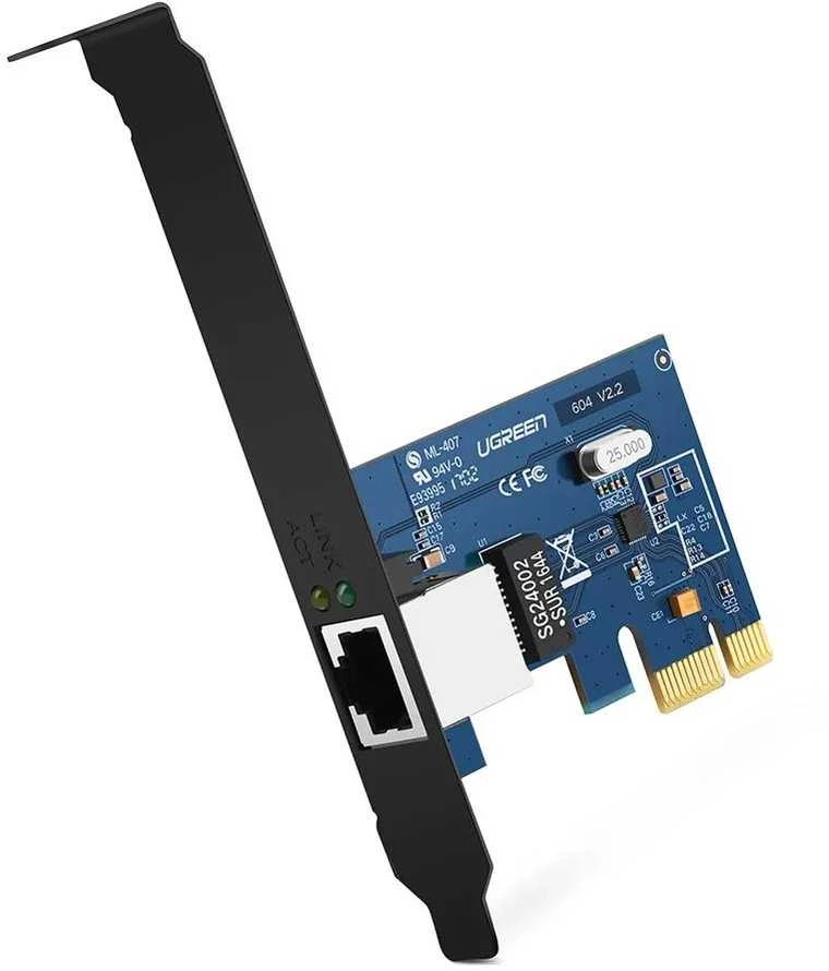 Ugreen US230 Gigabit 10/100/1000Mbps PCI-E Network Card - juodos spalvos