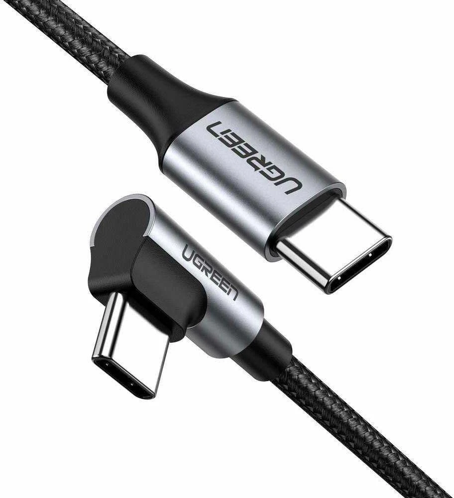 UGREEN US255 USB-C į USB-C alkūninis kabelis, 3A, 60W, 2m (juodas)