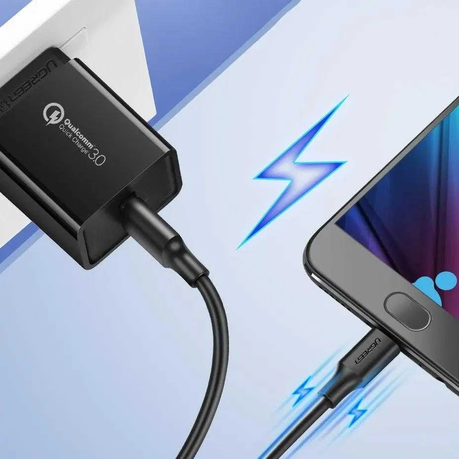 UGREEN micro USB kabelis QC 3.0 2.4A 1.5m - Juodas