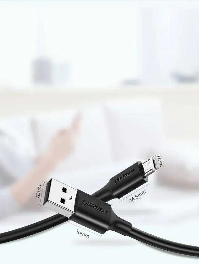 UGREEN USB - Micro USB laidas QC 3.0 2.4A 2m juodas