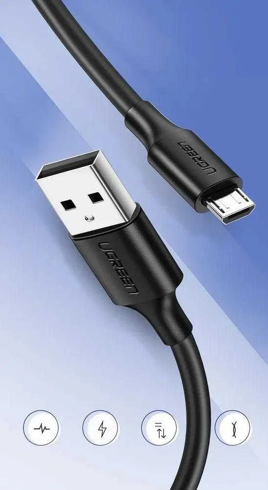 UGREEN USB - Micro USB laidas QC 3.0 2.4A 2m juodas